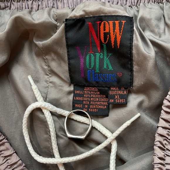 Vintage 90s New York Classics Iridescent Beige Zip Cuff Parachute Pants - Picture 4 of 5